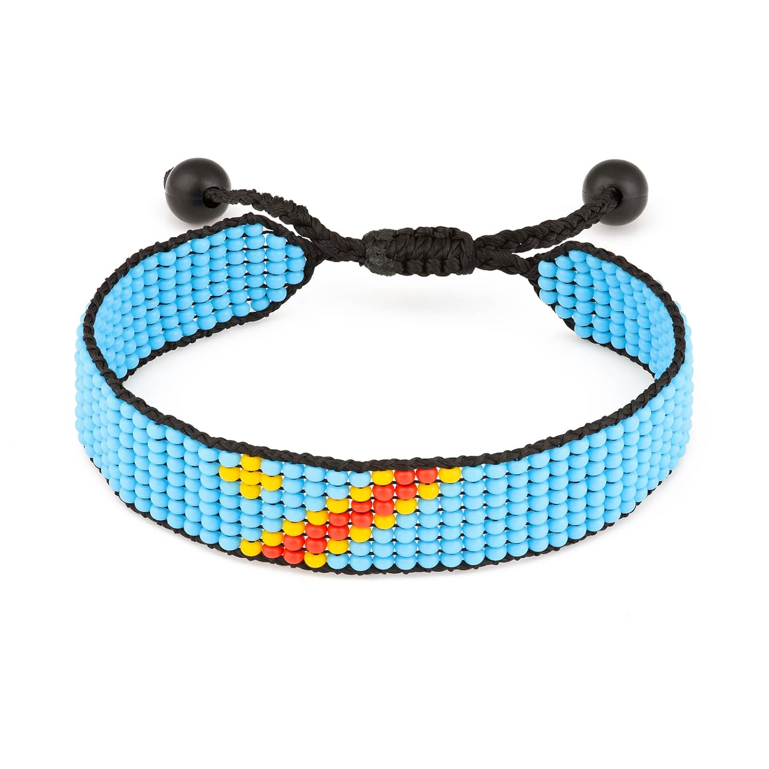 Congo Flag Bracelet: Handmade Bracelet, Adjustable Beaded Boho-Style Rope Bangle with Patriotic Design