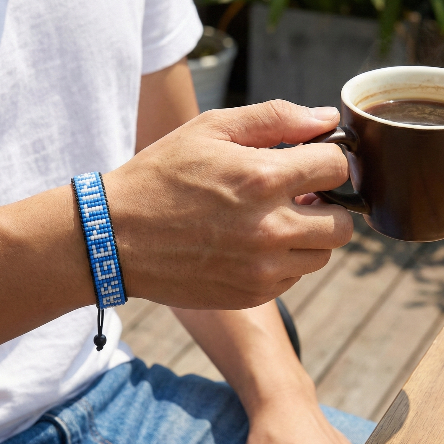 Bracelet Drapeau Argentine Coupe du Monde 2026 – Fait Main et Ajustable
