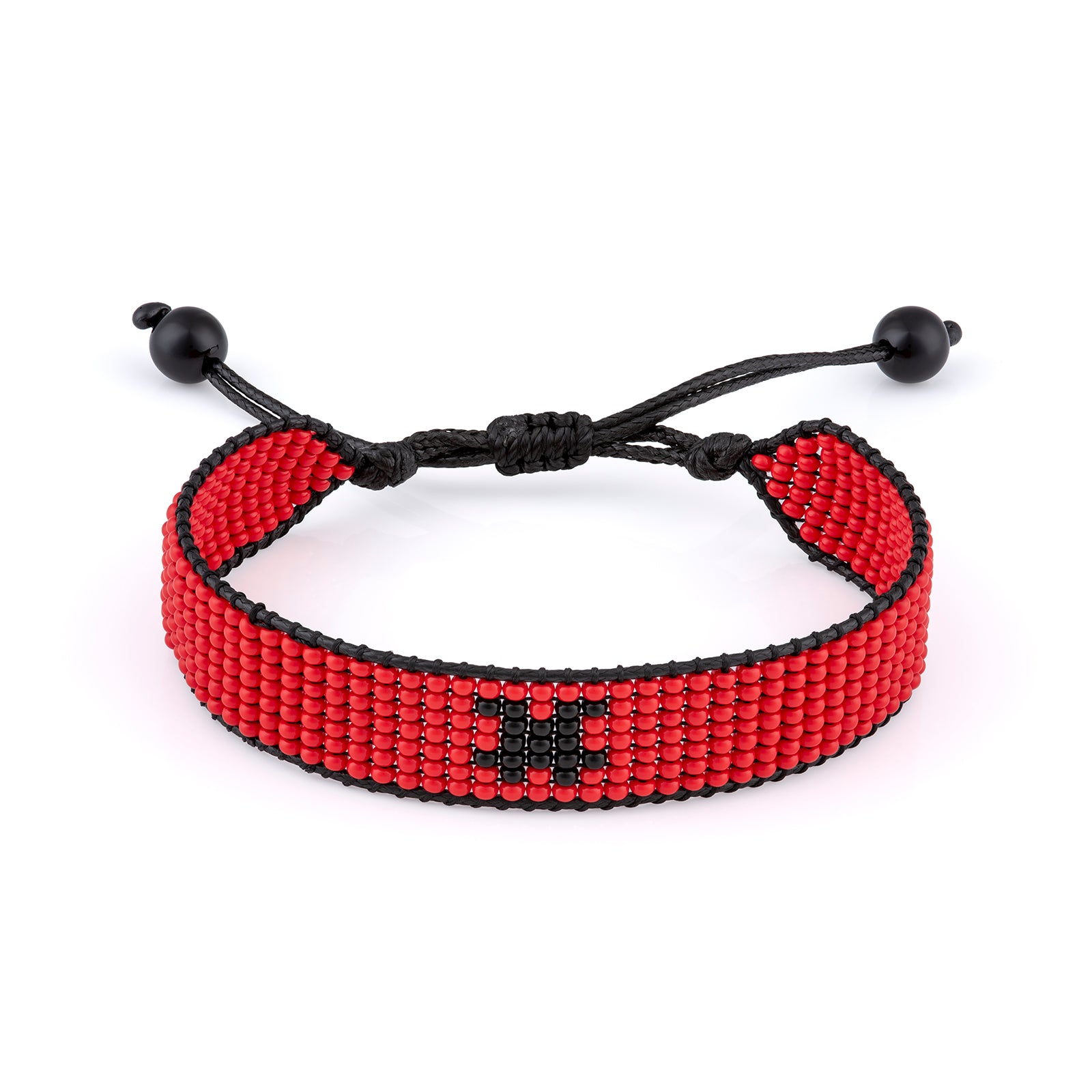 Albania Flag Bracelet: Handmade, Adjustable Beaded Wristband