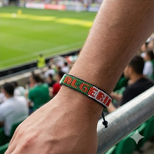 Algeria Flag Bracelet – Handmade Adjustable Bracelet for Soccer Fans