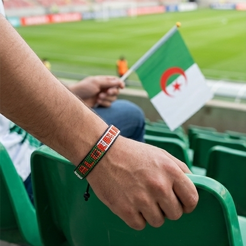 Algeria Flag Bracelet – Handmade Adjustable Bracelet for Soccer Fans