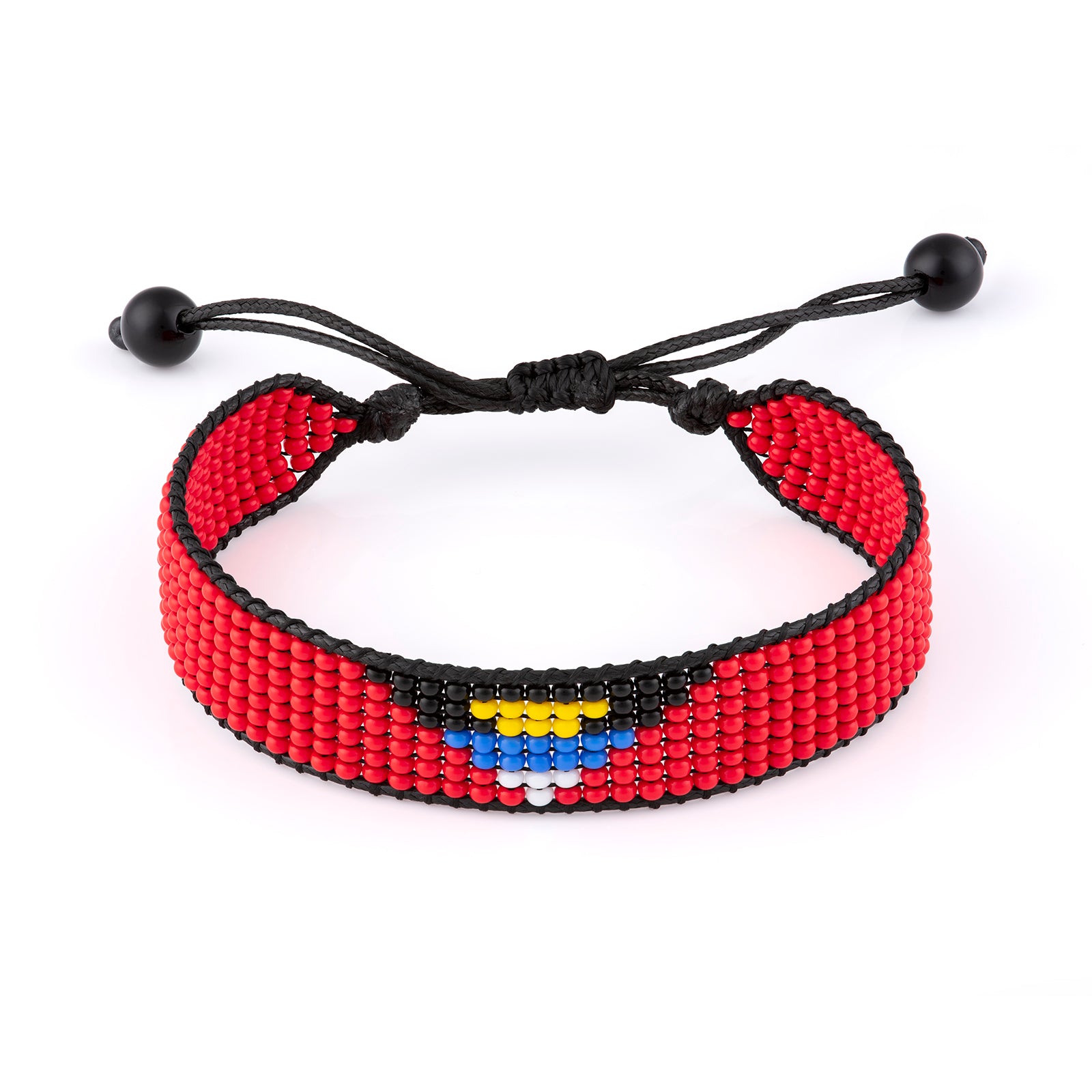 Antigua and Barbuda Flag Bracelet: Handmade Adjustable Beaded Wristband