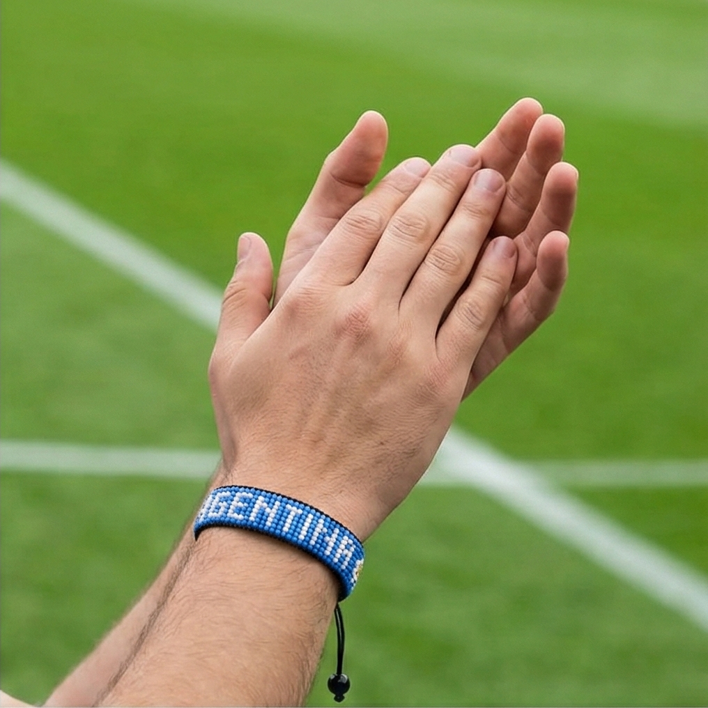 Argentina Flag Bracelet – Handmade Adjustable Bracelet for Soccer Fans