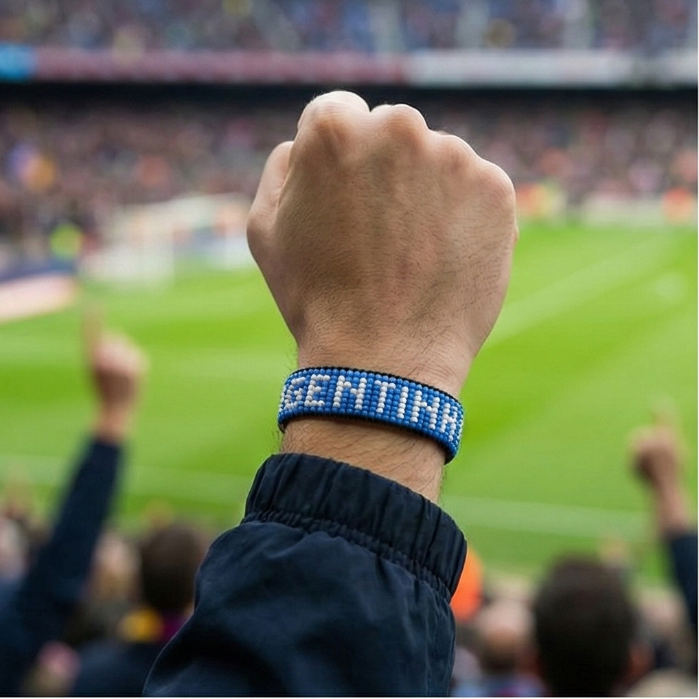 Argentina Flag Bracelet – Handmade Adjustable Bracelet for Soccer Fans