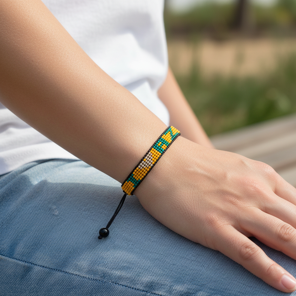 Ich liebe Arizona Armband – Handgefertigt, Perlenbesetzt mit verstellbarer Schnur, Unisex-Boho-Schmuck