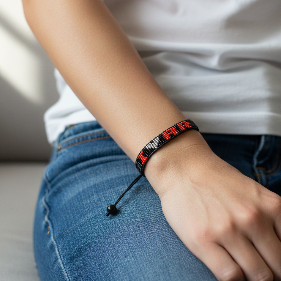 Ich liebe Arkansas Armband – handgefertigtes, perlenbesetztes & verstellbares Armband