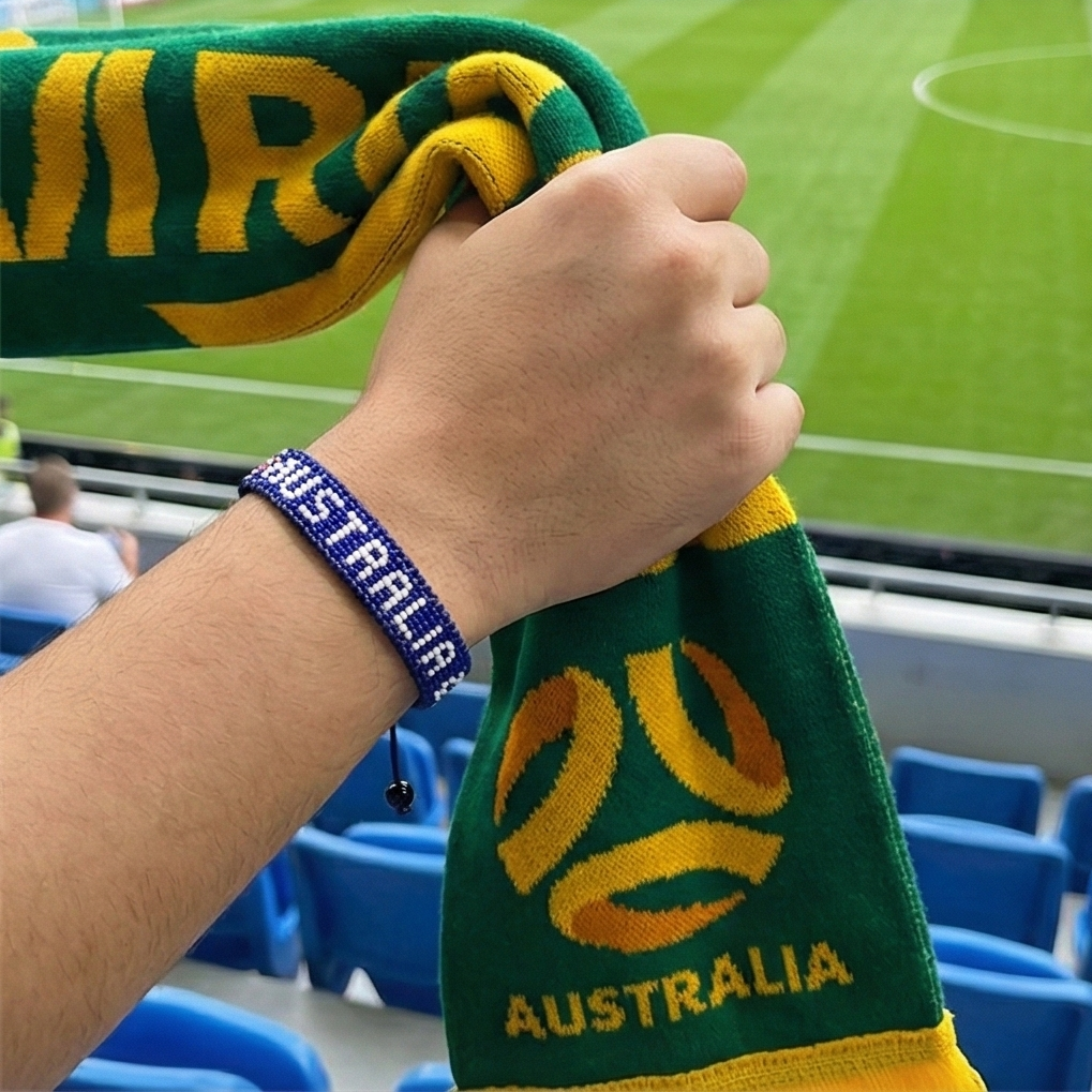 World Cup 2026 Australia Beaded Flag Bracelet – Handmade & Adjustable