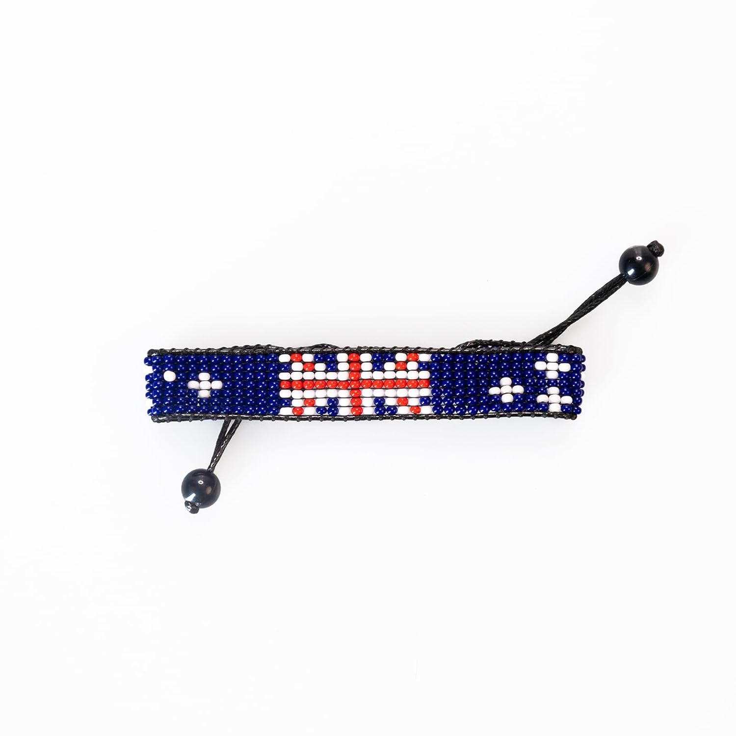 Australia Flag Bracelet: Handmade, Adjustable String Beaded Wristband