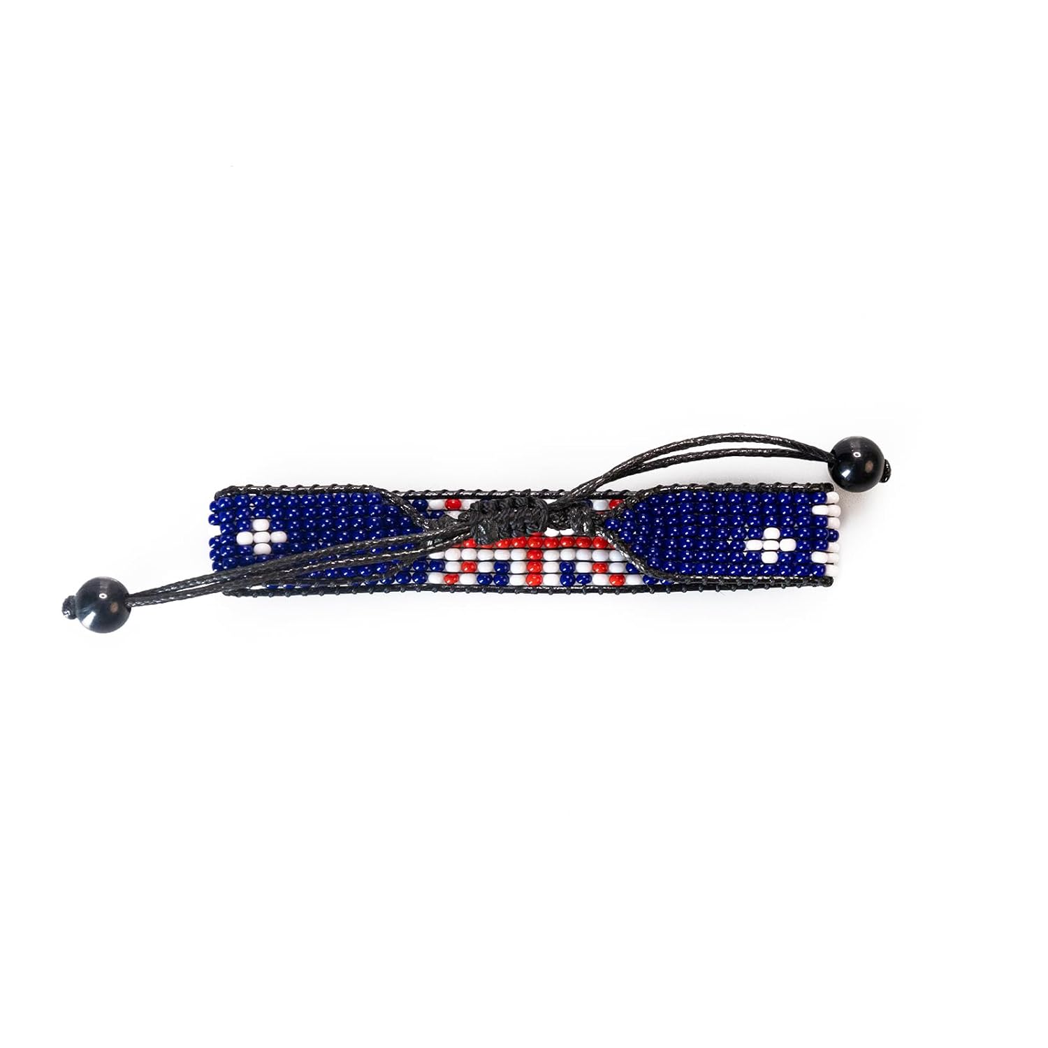 Australia Flag Bracelet: Handmade, Adjustable String Beaded Wristband