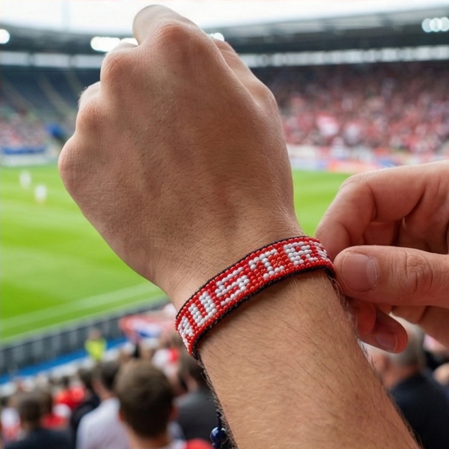 Bracelet Perles Drapeau Autriche Coupe du Monde 2026 – Fait Main & Ajustable