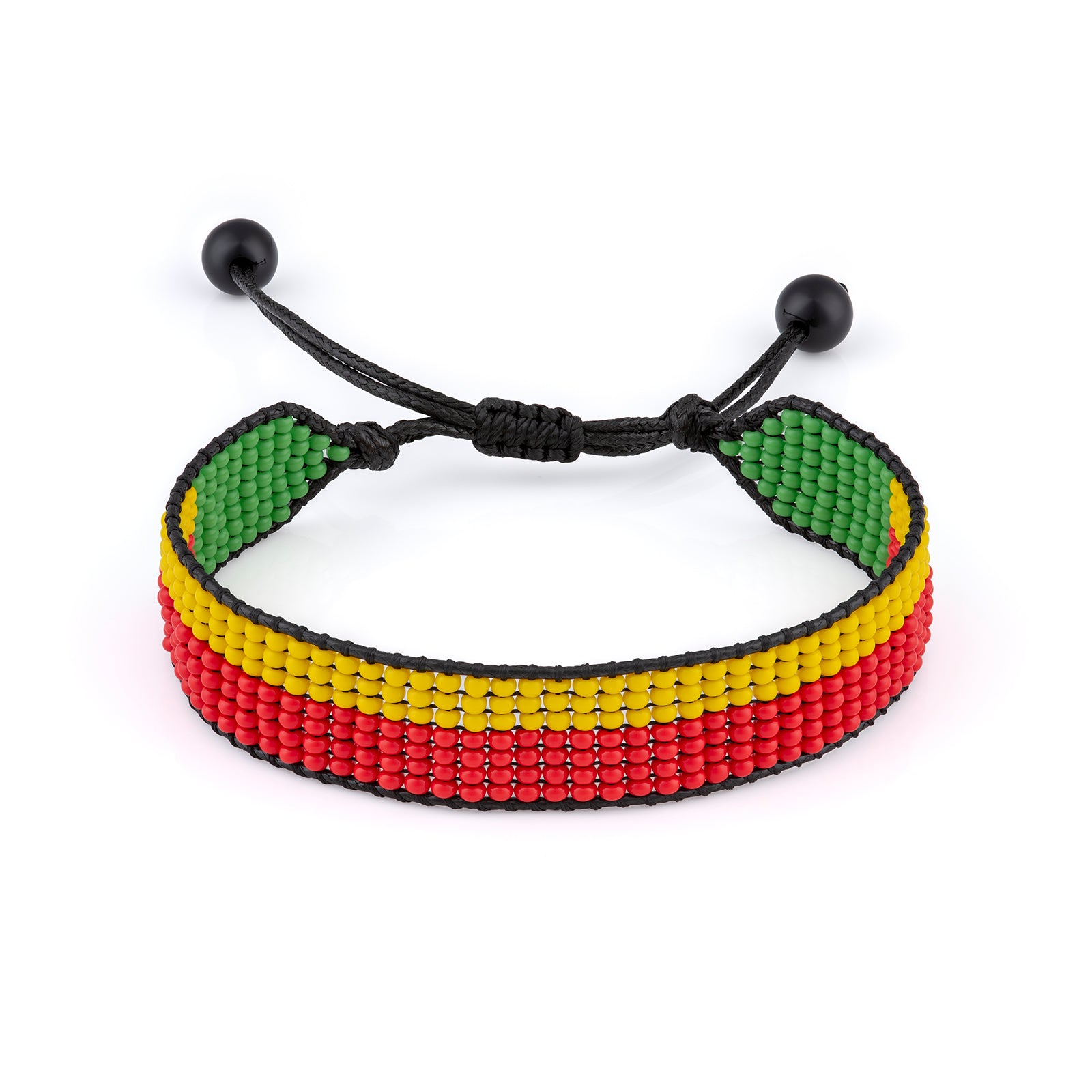 Benin Flag Bracelet: Handmade Bracelet, with Adjustable Beaded String.
