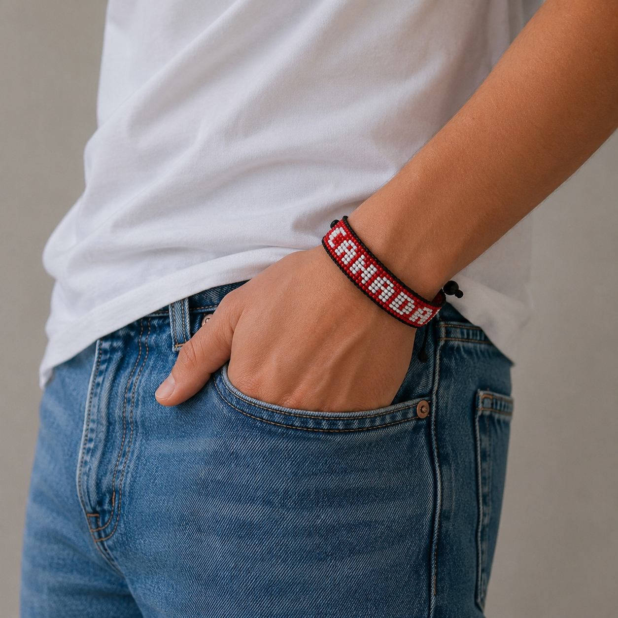 Canada Flag Bracelet – Handmade Adjustable Bracelet for Patriots