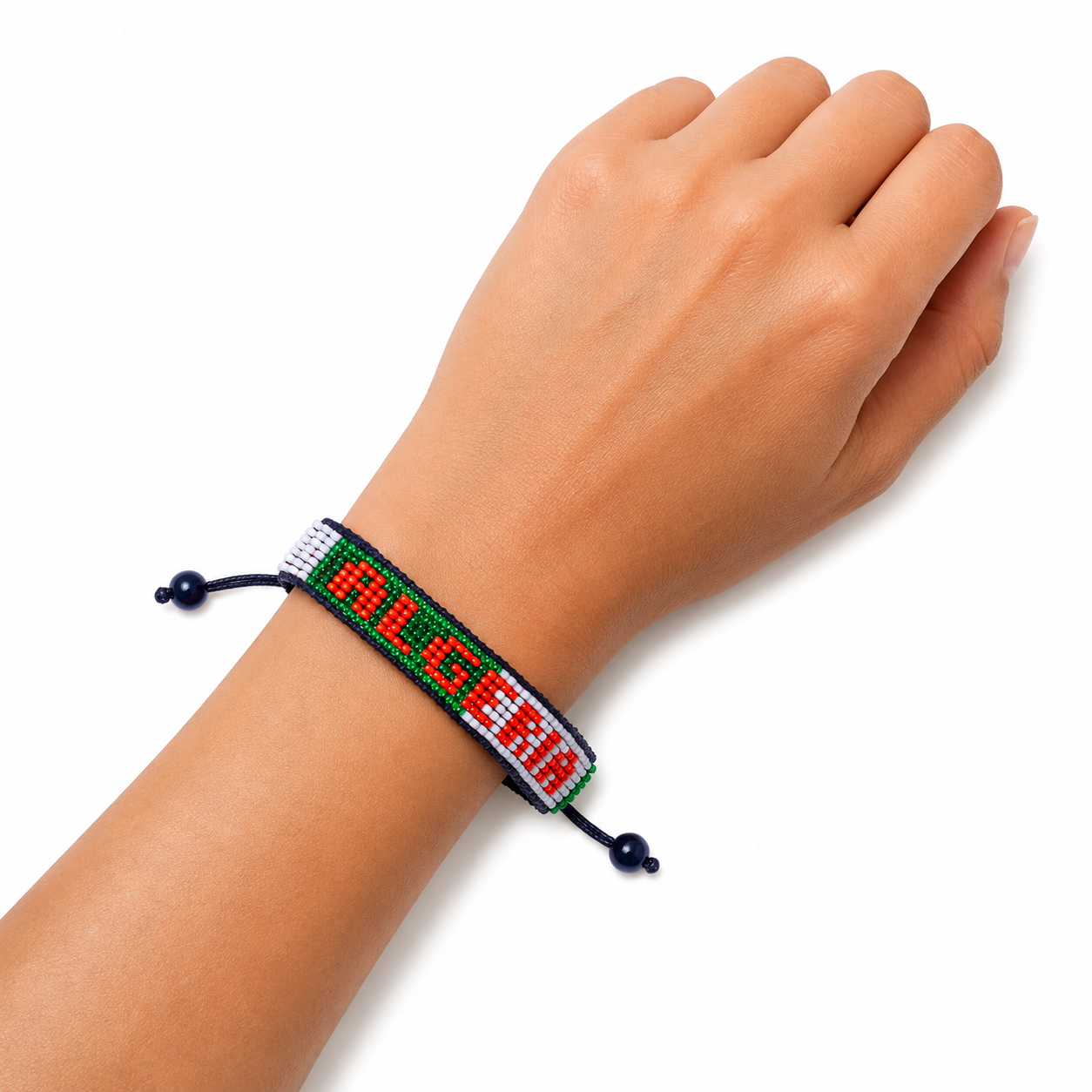 WM 2026 Algerien Perlenarmband – Handgemacht & Verstellbar