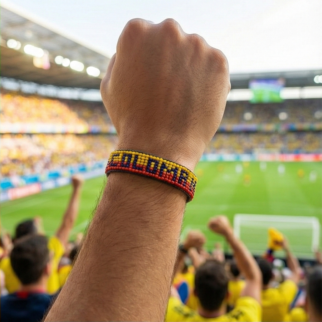 World Cup 2026 Colombia Beaded Flag Bracelet – Handmade & Adjustable