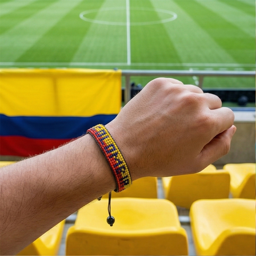World Cup 2026 Colombia Beaded Flag Bracelet – Handmade & Adjustable
