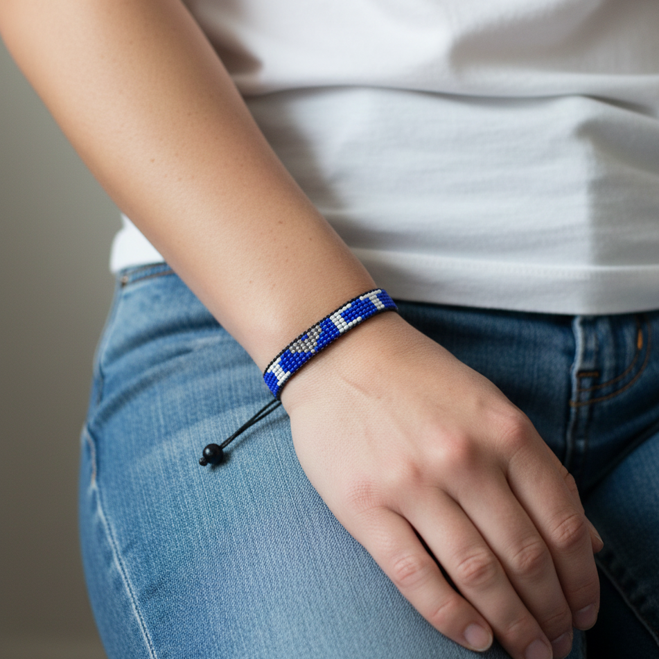 Ich liebe Connecticut Perlenarmband – Handgefertigt & Verstellbar