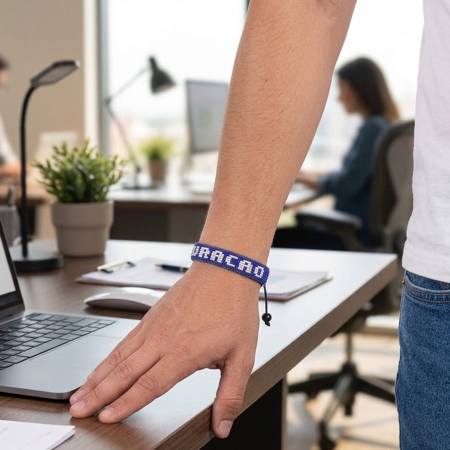 Curaçao Flag Bracelet – Handmade Adjustable Bracelet for Patriots