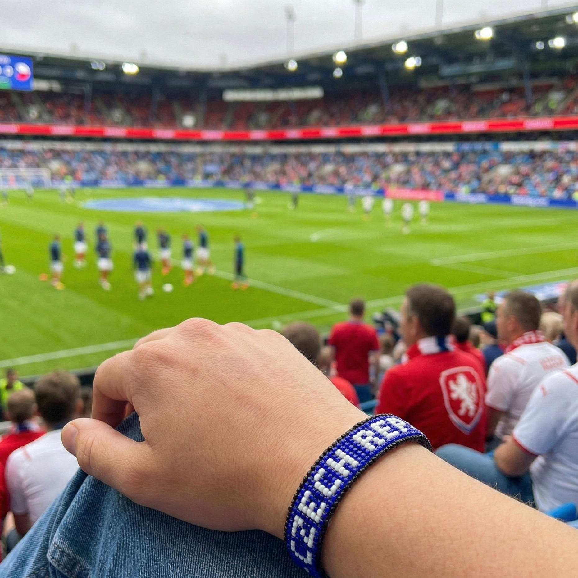 Bracelet Drapeau Perlé République Tchèque Coupe du Monde 2026 – Fait Main et Ajustable