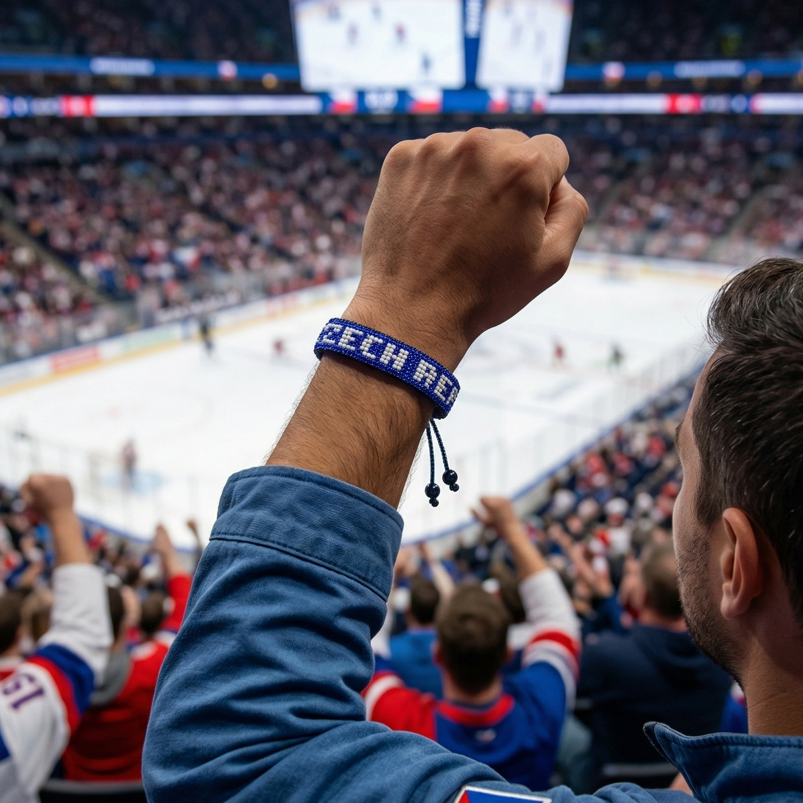 Bracelet Drapeau Perlé République Tchèque Coupe du Monde 2026 – Fait Main et Ajustable