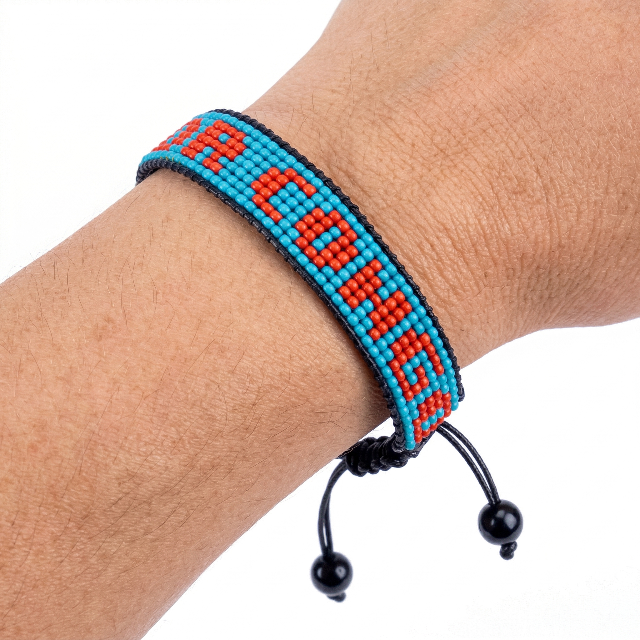 Bracelet drapeau perlé Coupe du Monde 2026 RD Congo – Fait main et ajustable