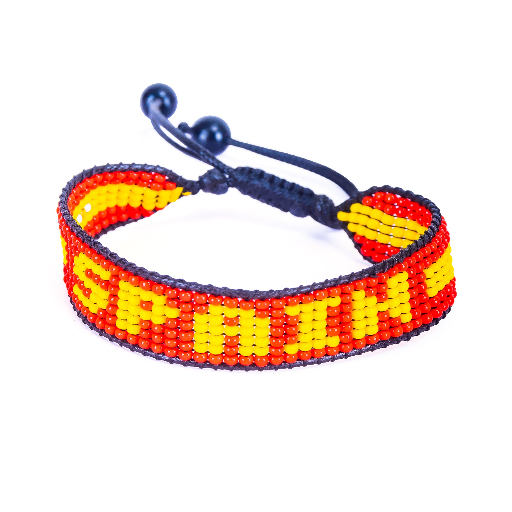 Bracelet perlé drapeau Espagne Coupe du Monde 2026 – Fait main et ajustable