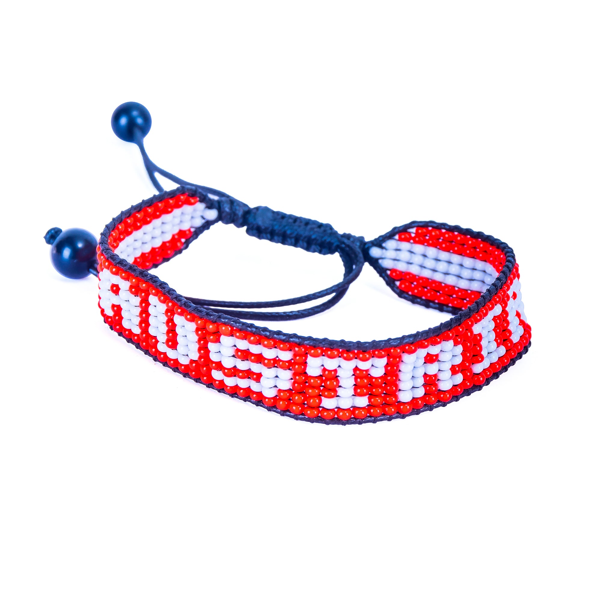 Bracelet Perles Drapeau Autriche Coupe du Monde 2026 – Fait Main & Ajustable