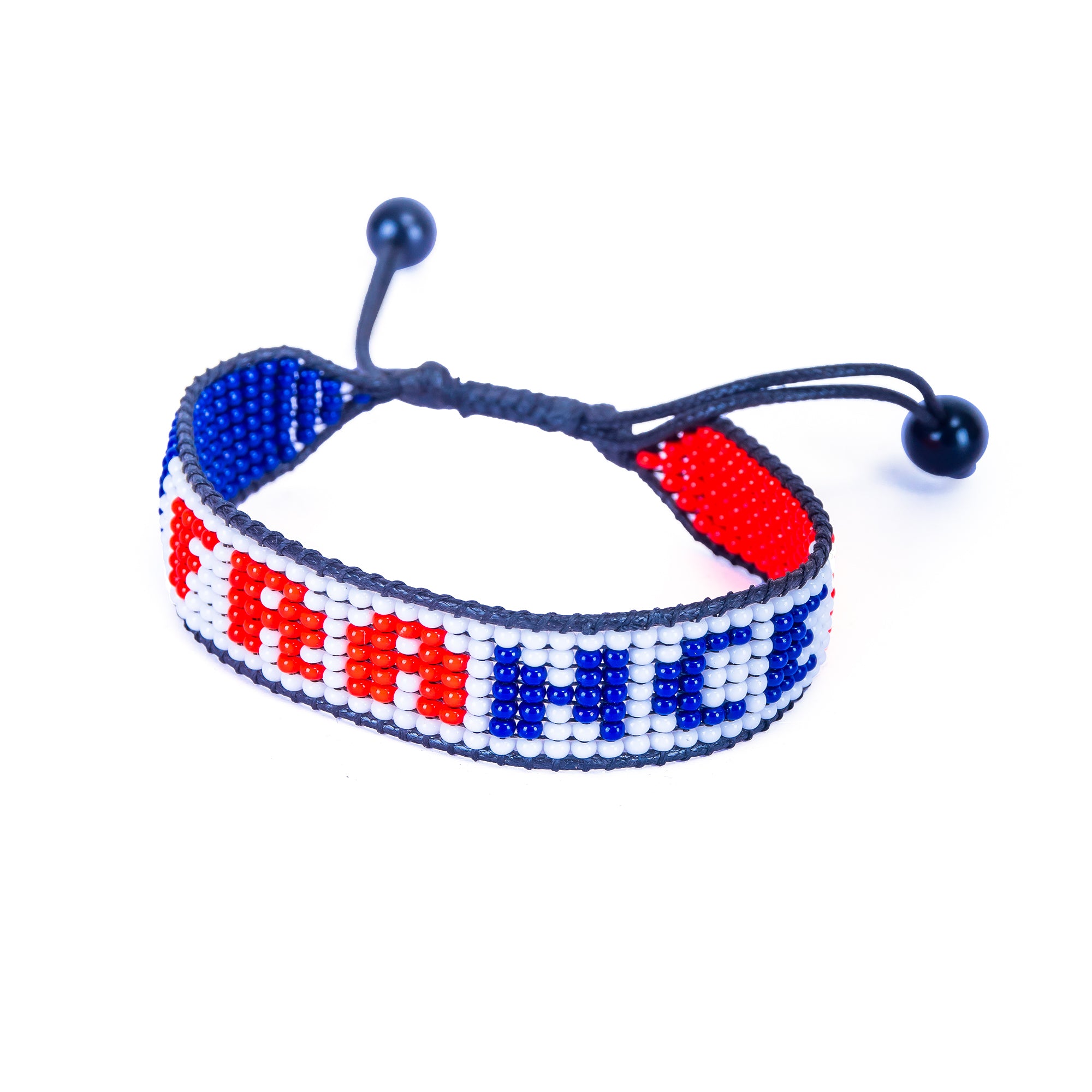 Fußball-WM 2026 Frankreich Perlenarmband mit Flagge – Handgefertigt & Verstellbar
