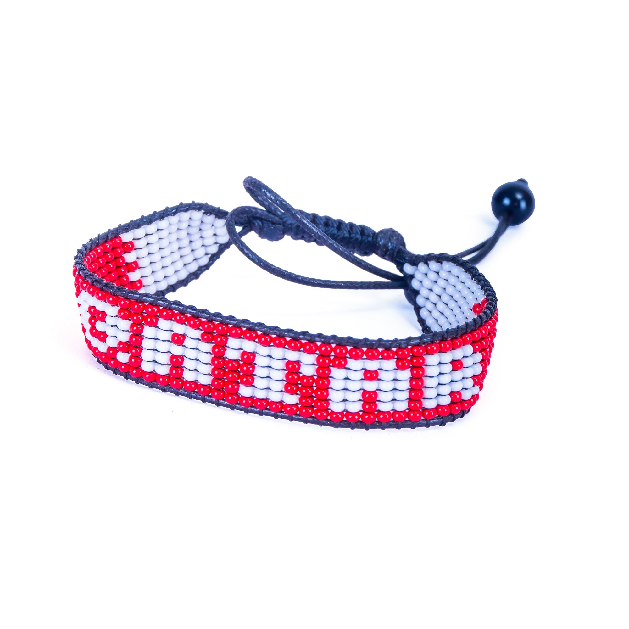 Bracelet drapeau perlé Qatar Coupe du Monde 2026 – Fait main et ajustable