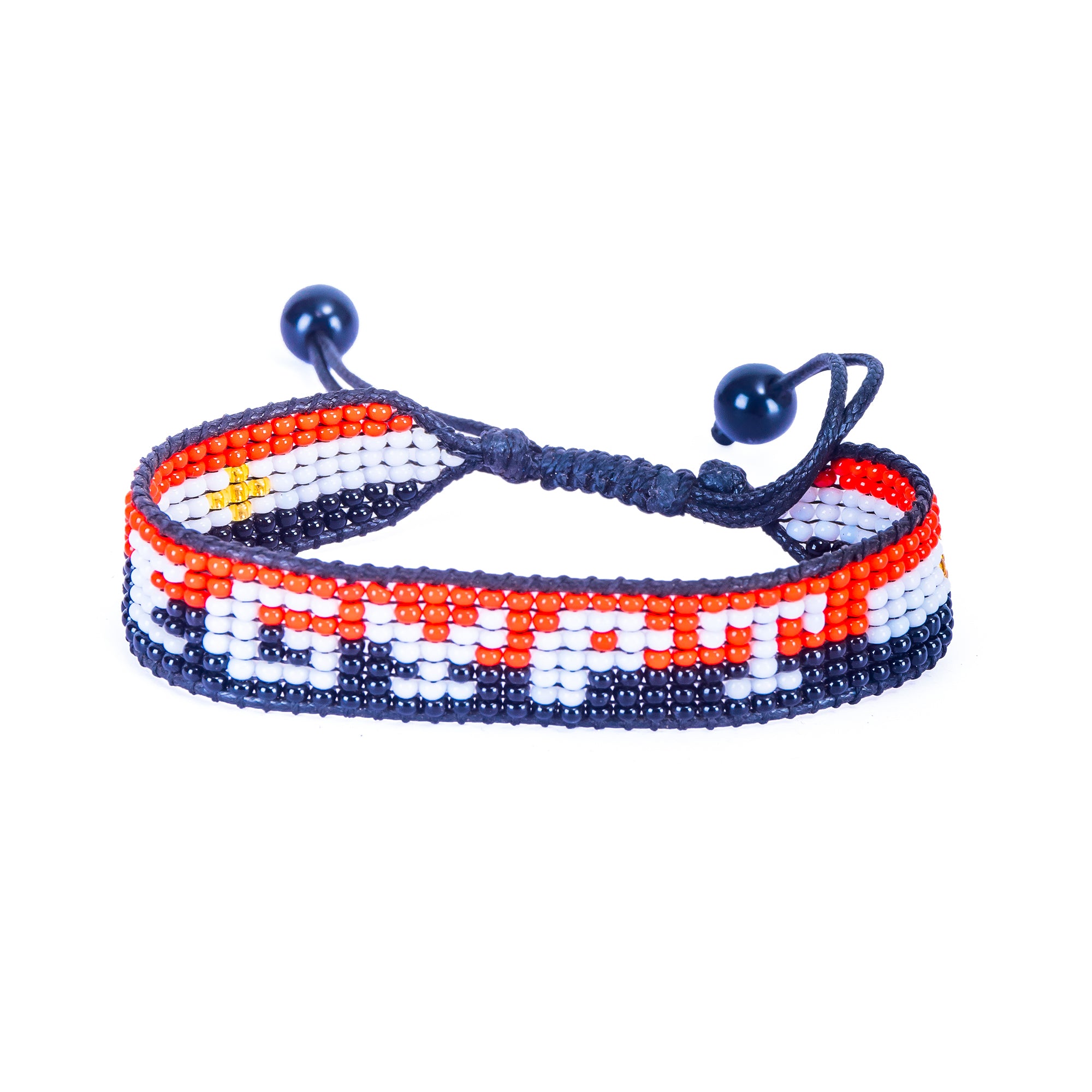 Bracelet de drapeau égyptien perlé Coupe du Monde 2026 – Fait main et ajustable