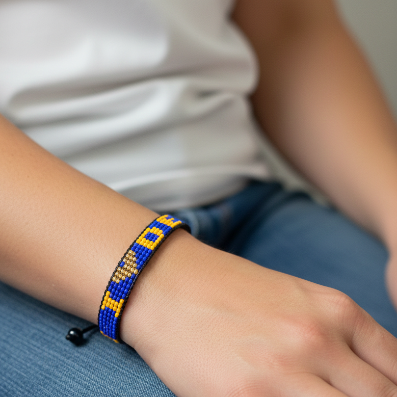 Ich liebe Delaware Armband, handgemacht, verstellbar, zeige deinen Stolz