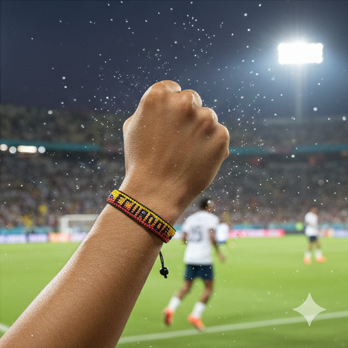 World Cup 2026 Ecuador Beaded Flag Bracelet – Handmade & Adjustable