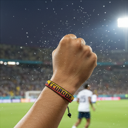 Bracelet Perles Drapeau Équateur Coupe du Monde 2026 – Fait Main & Ajustable
