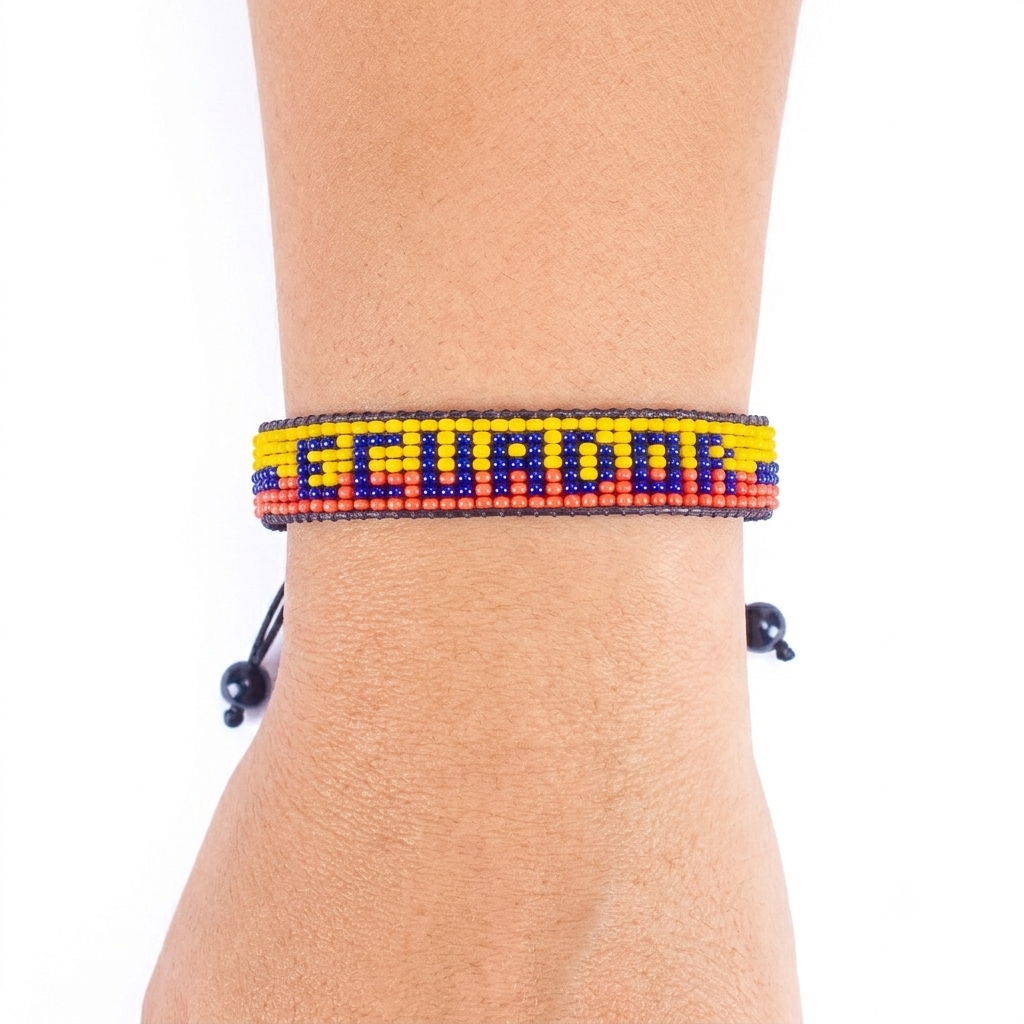 Ecuador Flag Bracelet – Handmade Adjustable Bracelet