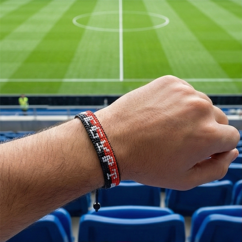 Bracelet de drapeau égyptien perlé Coupe du Monde 2026 – Fait main et ajustable