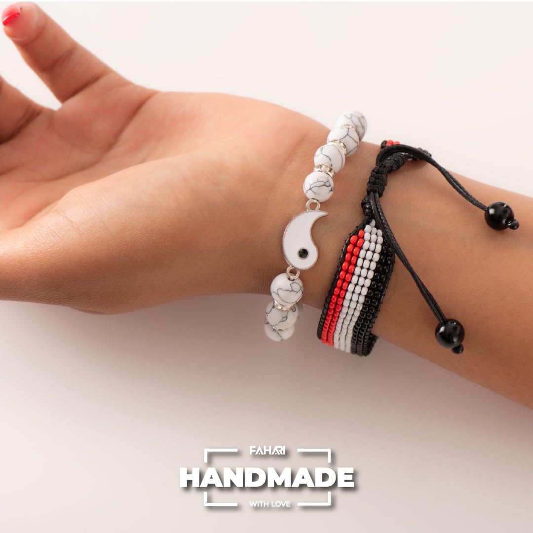 Bracelet drapeau de l'Égypte : Bracelet réglable fait main avec perles