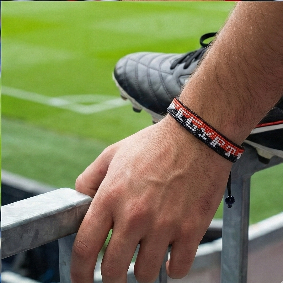 Bracelet de drapeau égyptien perlé Coupe du Monde 2026 – Fait main et ajustable