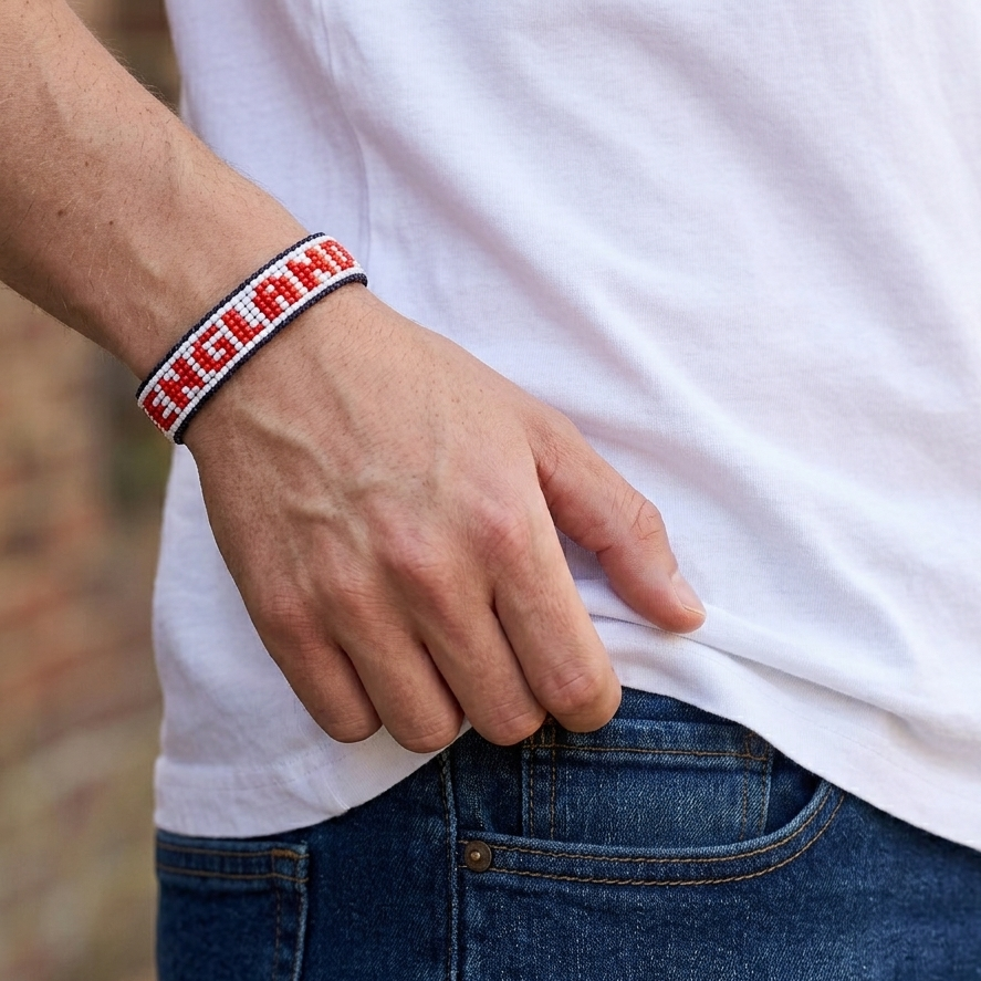 England Flag Bracelet – Handmade Adjustable Bracelet