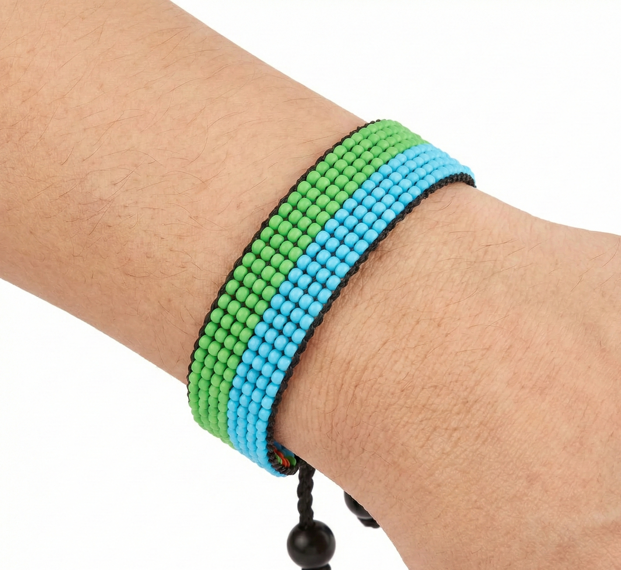 Bracelet drapeau de l'Érythrée : Bracelet fait main, bracelet perlé ajustable