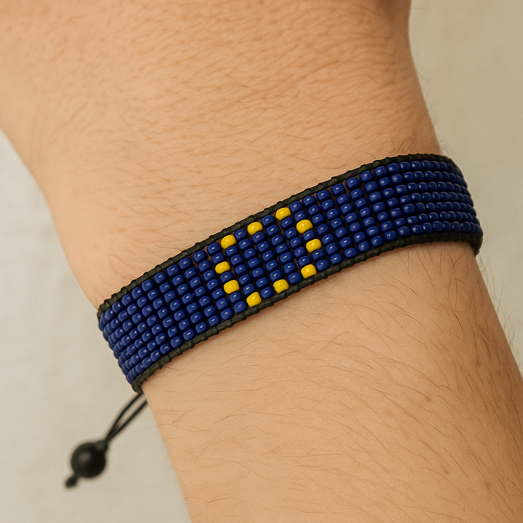 Armband mit Flaggen der Eurozone: Handgemachtes Armband, verstellbares Perlenarmband