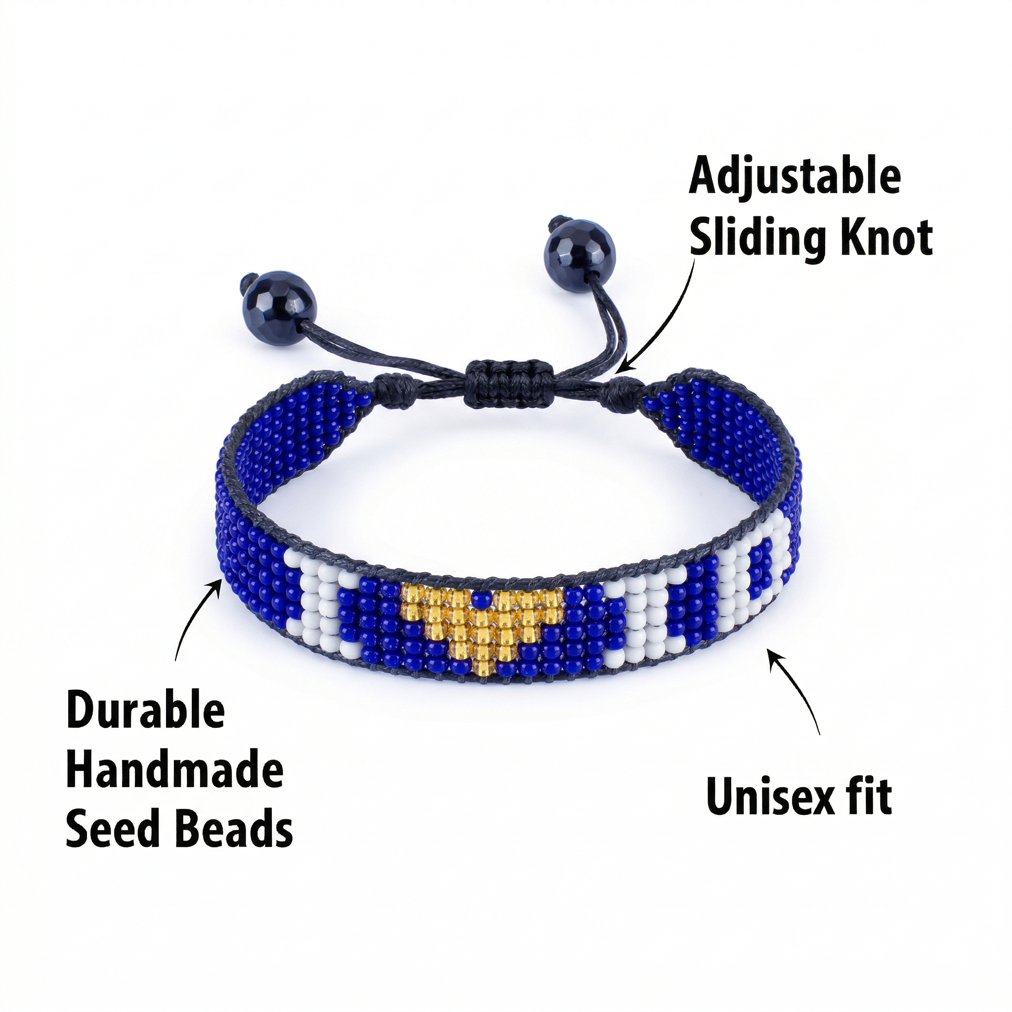 Bracelet perlé « I Love Idaho » – Fait main et ajustable