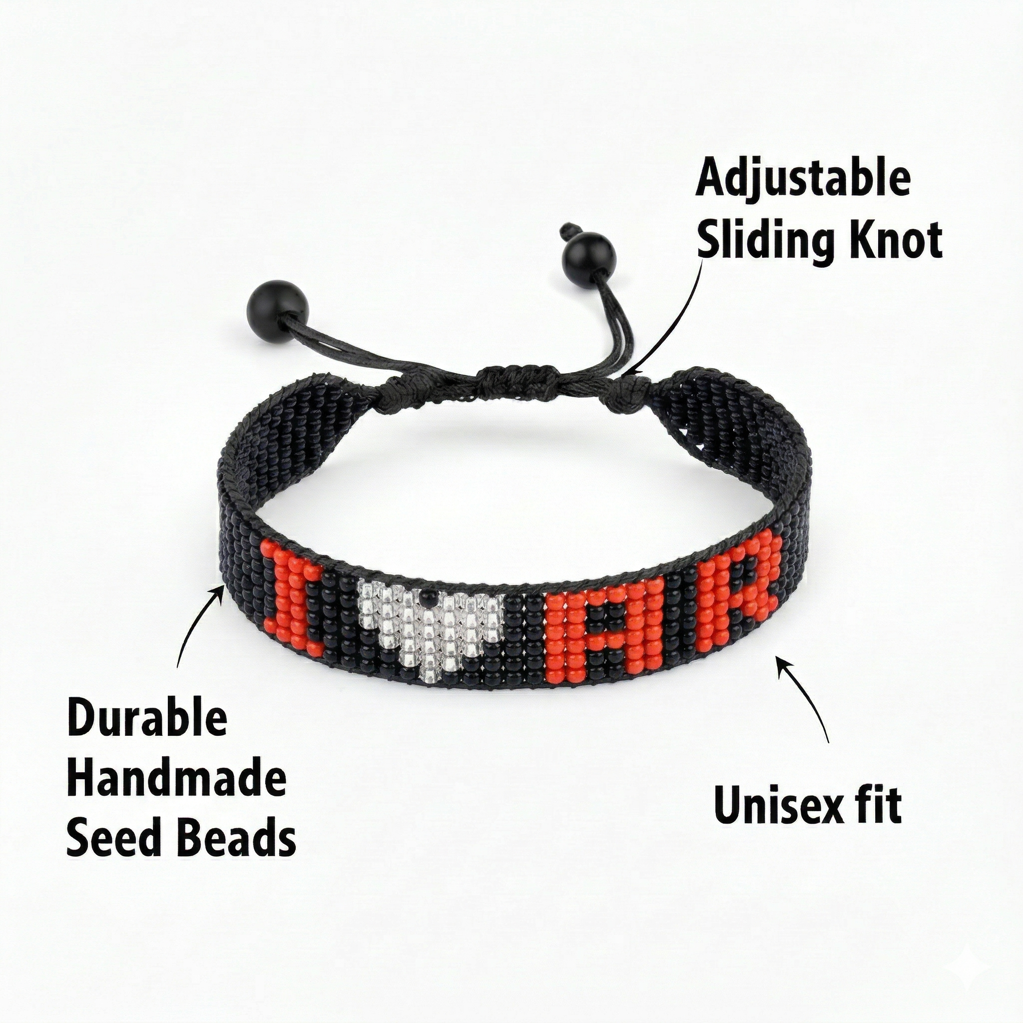 Ich liebe Arkansas Armband – handgefertigtes, perlenbesetztes & verstellbares Armband