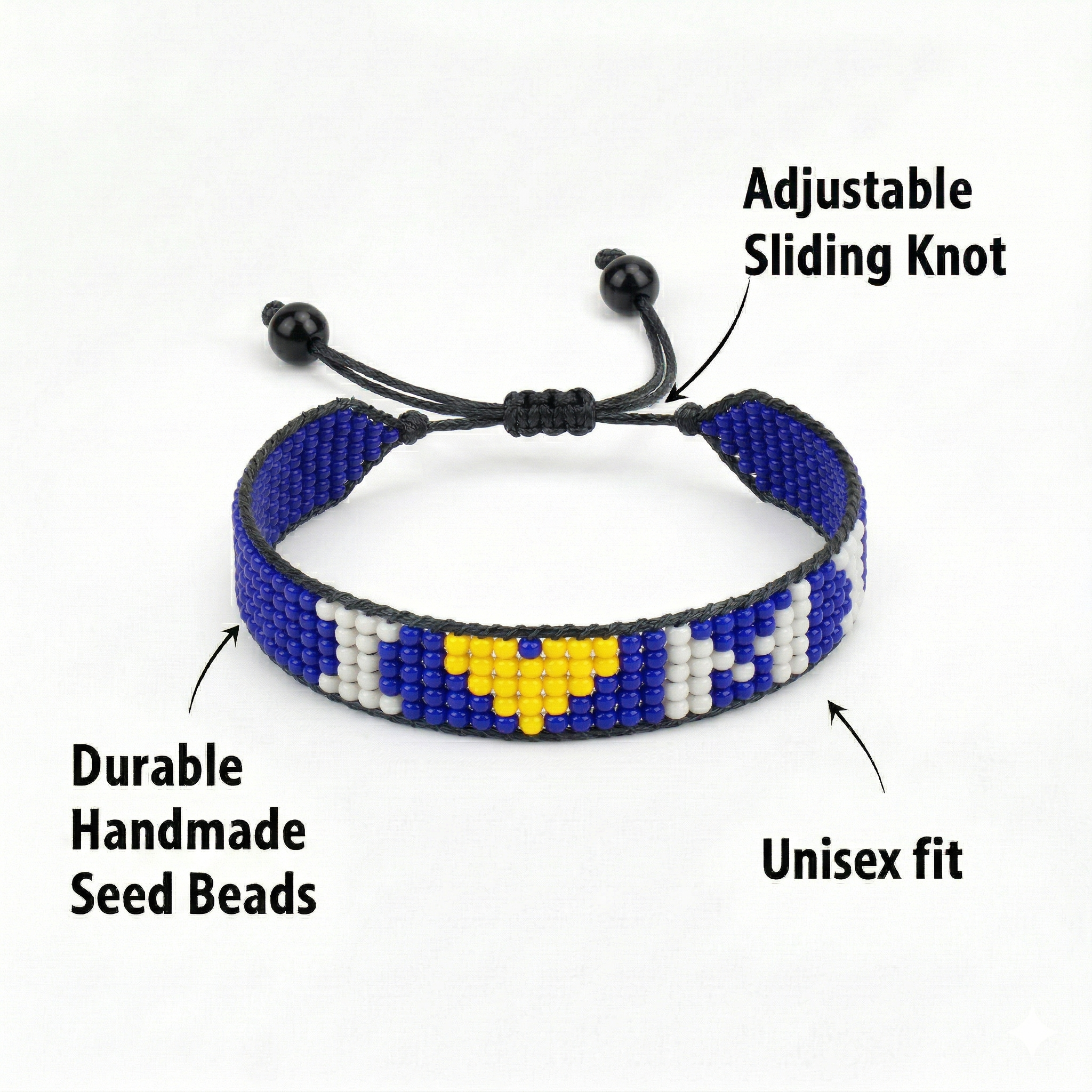 Bracelet Perles « I Love Michigan » – Fait main et ajustable