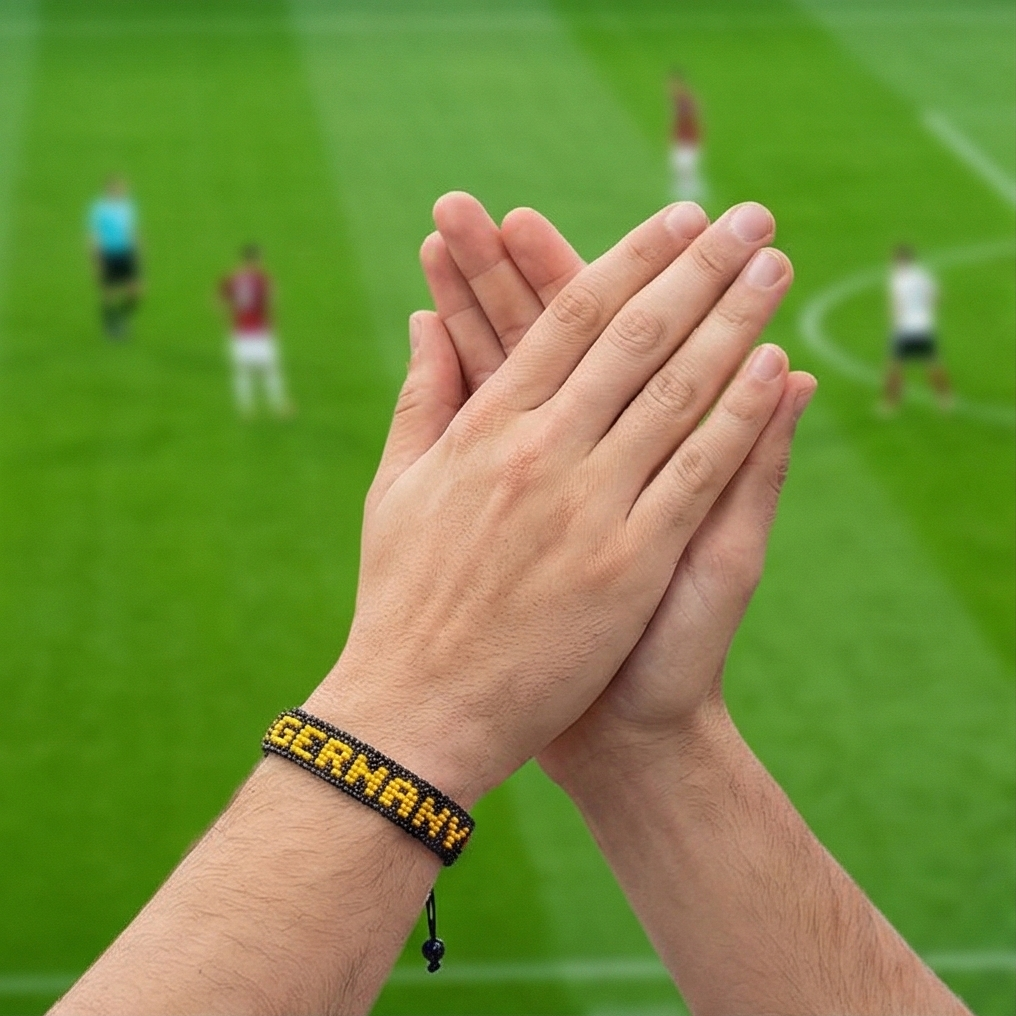 Fußball-WM 2026 Deutschland Perlen-Flaggenarmband – Handgefertigt & Verstellbar