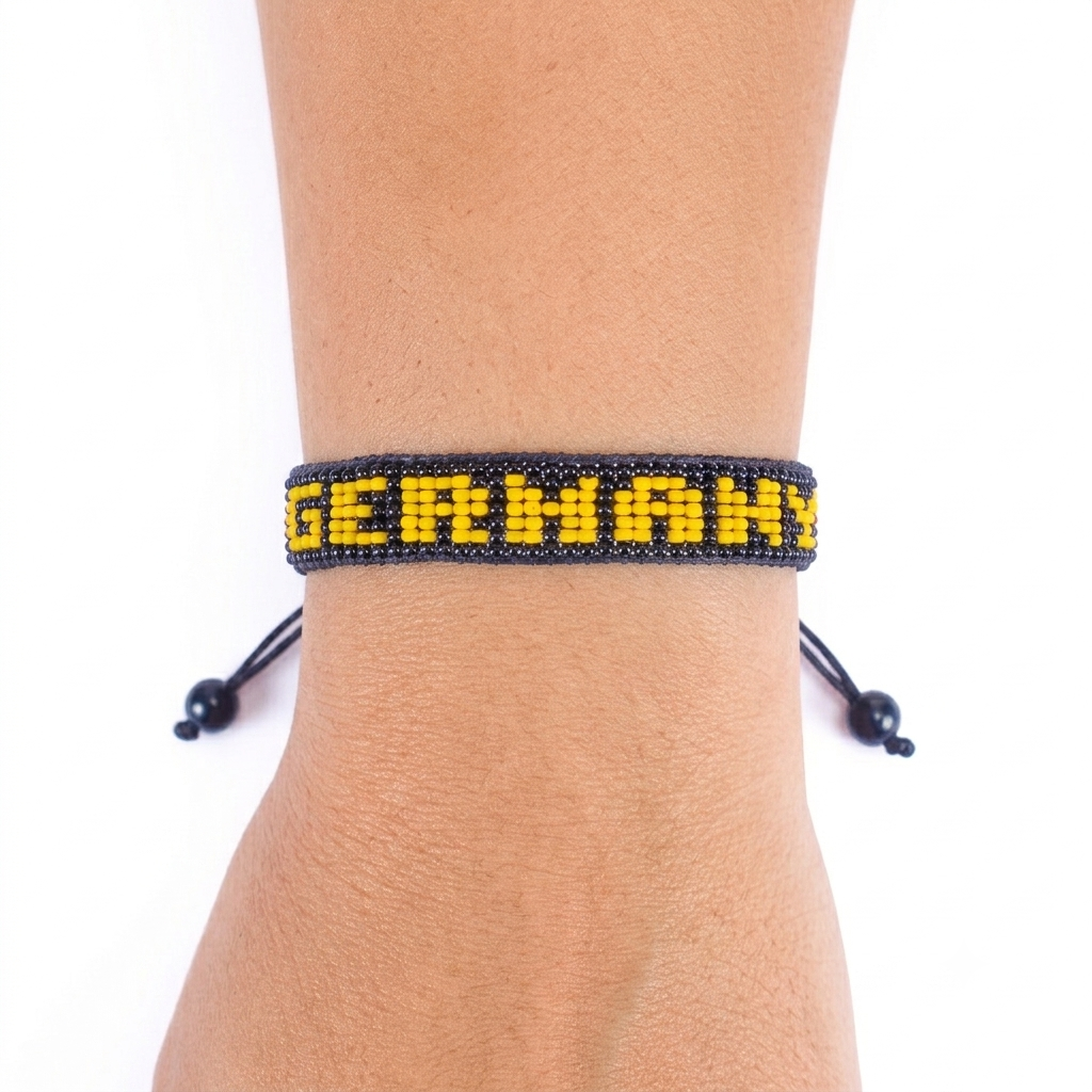 Bracelet drapeau Allemagne Coupe du Monde 2026 en perles – Fait main et réglable