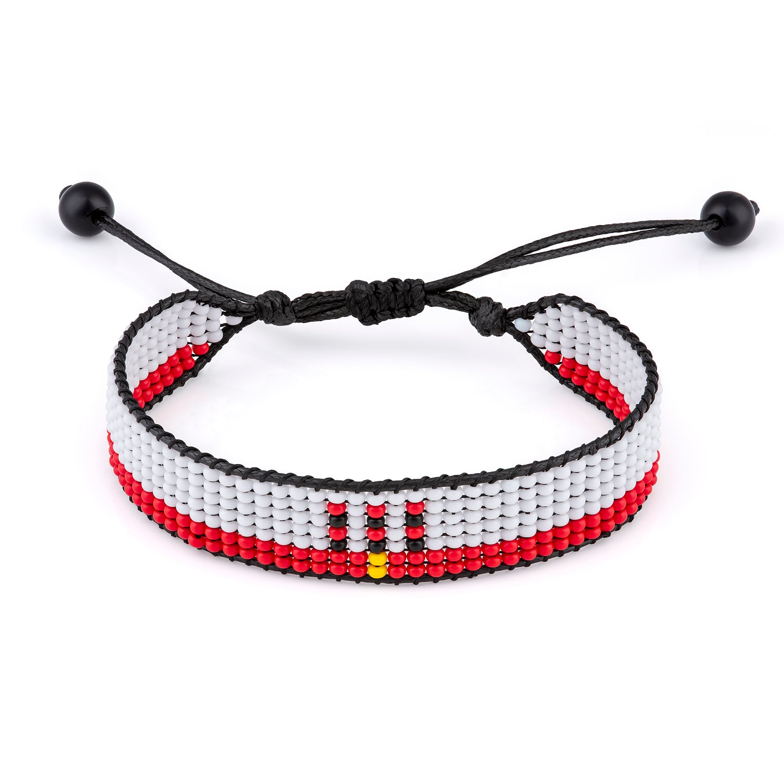 Gibraltar Flag Bracelet: Handmade Bracelet, Adjustable Beaded Wristband