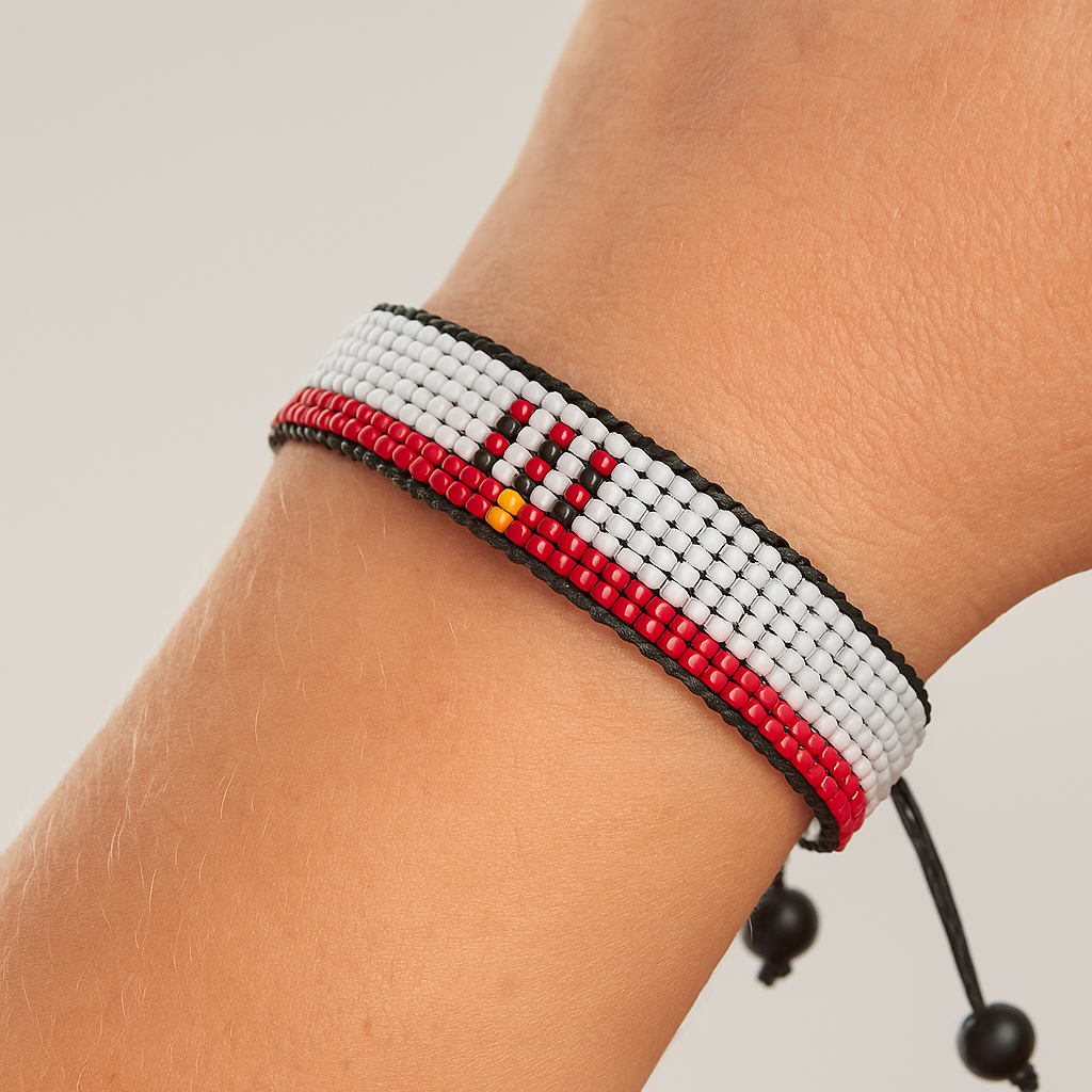 Gibraltar-Flaggenarmband: Handgefertigtes Armband, verstellbares Perlenarmband