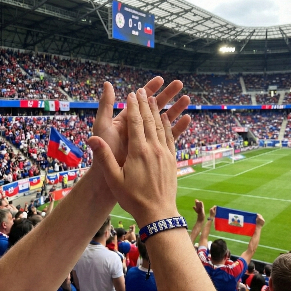 World Cup 2026 Haiti Beaded Flag Bracelet – Handmade & Adjustable