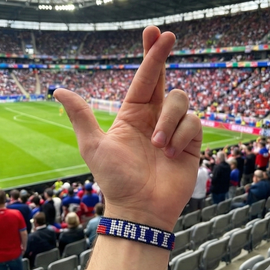 World Cup 2026 Haiti Beaded Flag Bracelet – Handmade & Adjustable