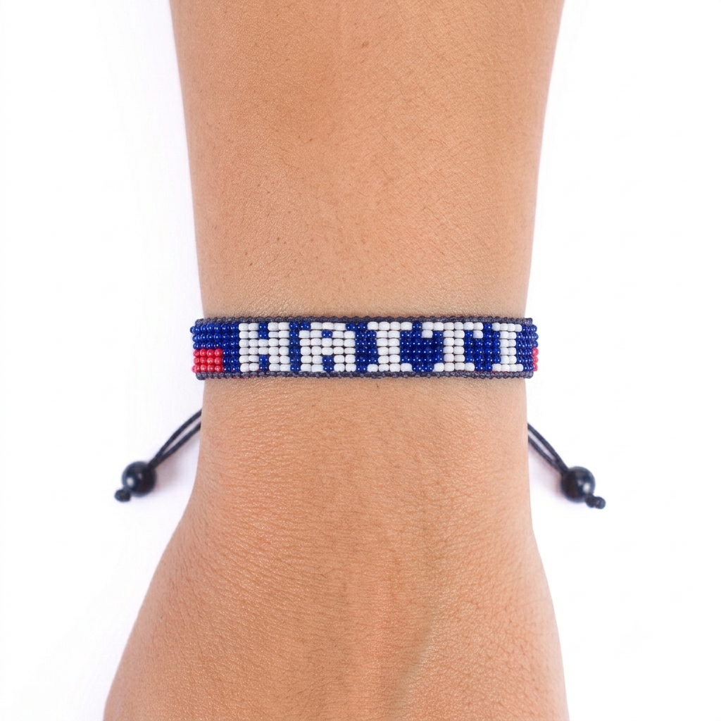 Haiti Flag Bracelet – Handmade Adjustable Bracelet
