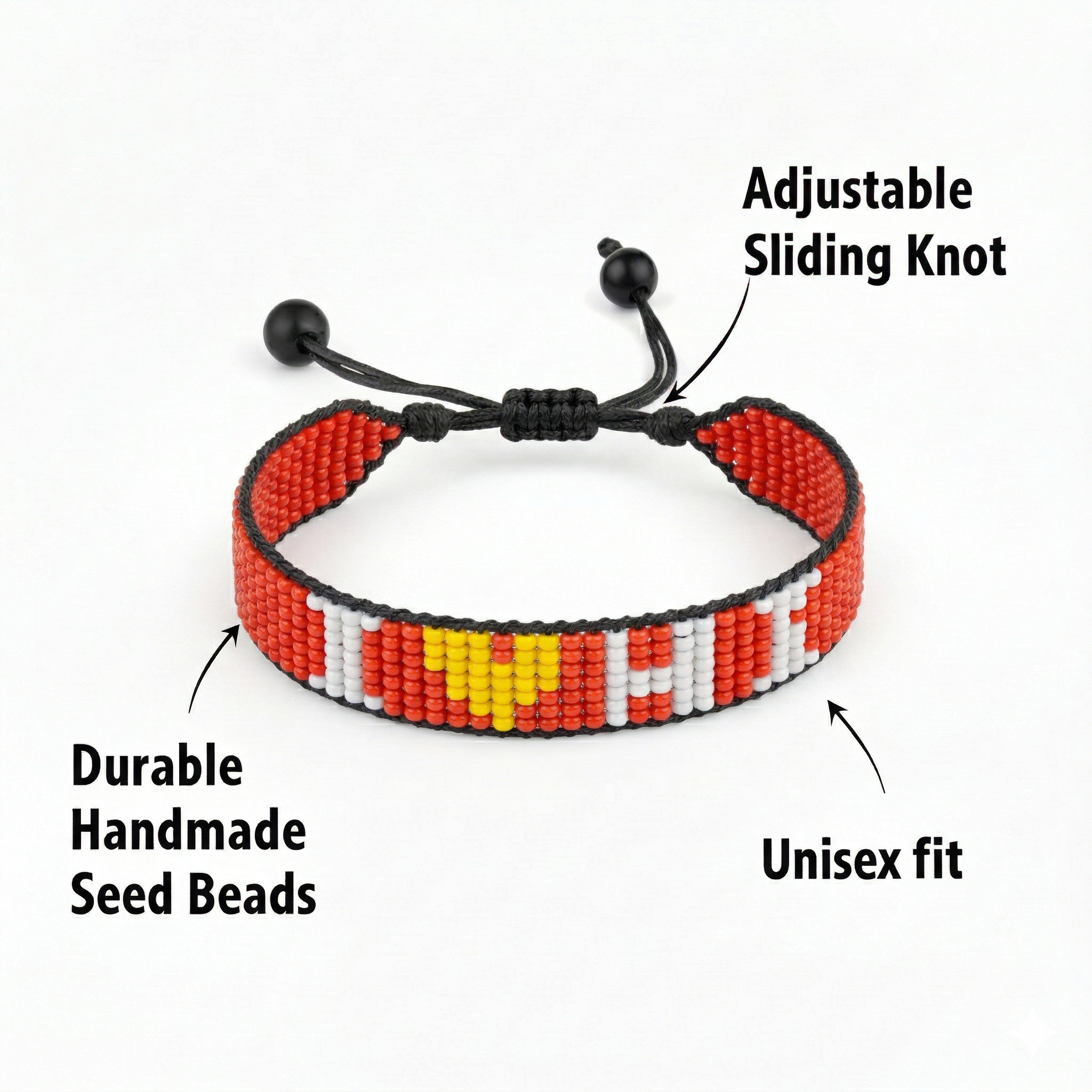 Bracelet « I Love Hawaii » – Perles, Fait main et Cordon ajustable
